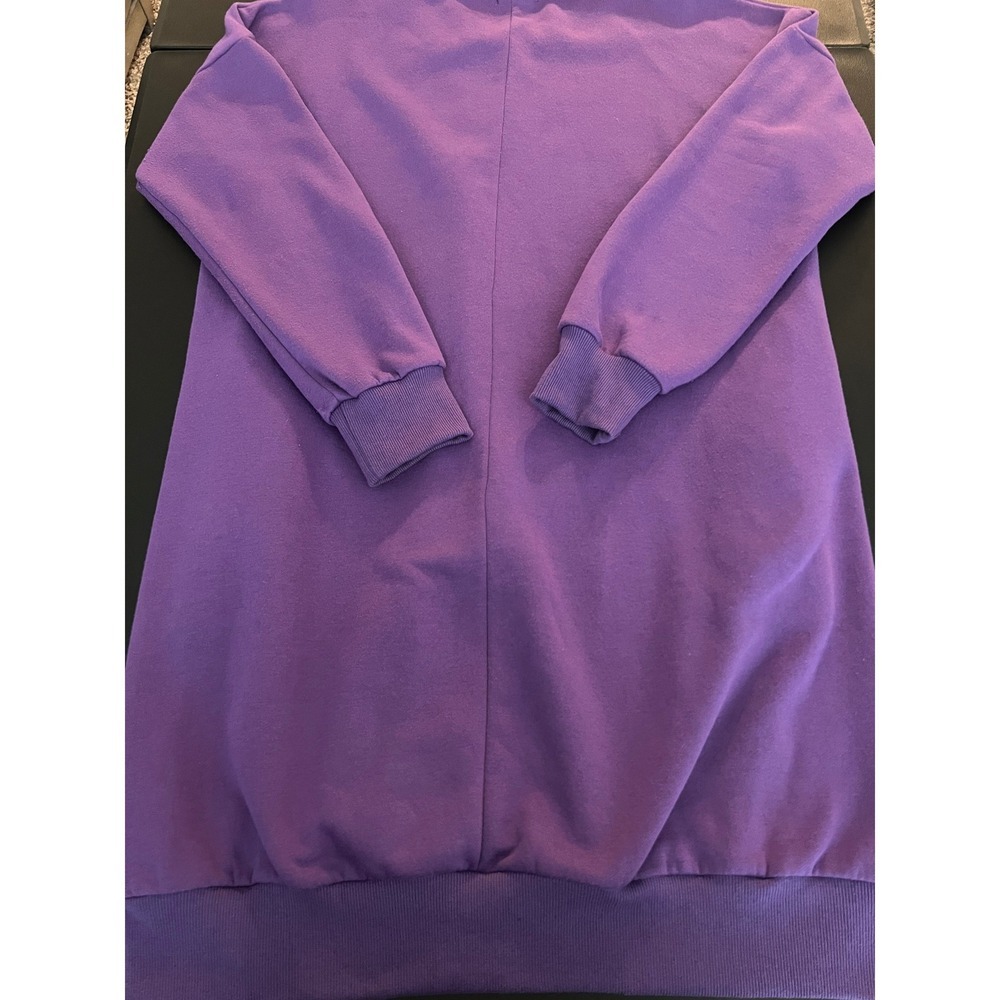 Haute Edition Purple V-Neck Sweatshirt Dress Long Sleeve L (1156) - Picture 11 of 15